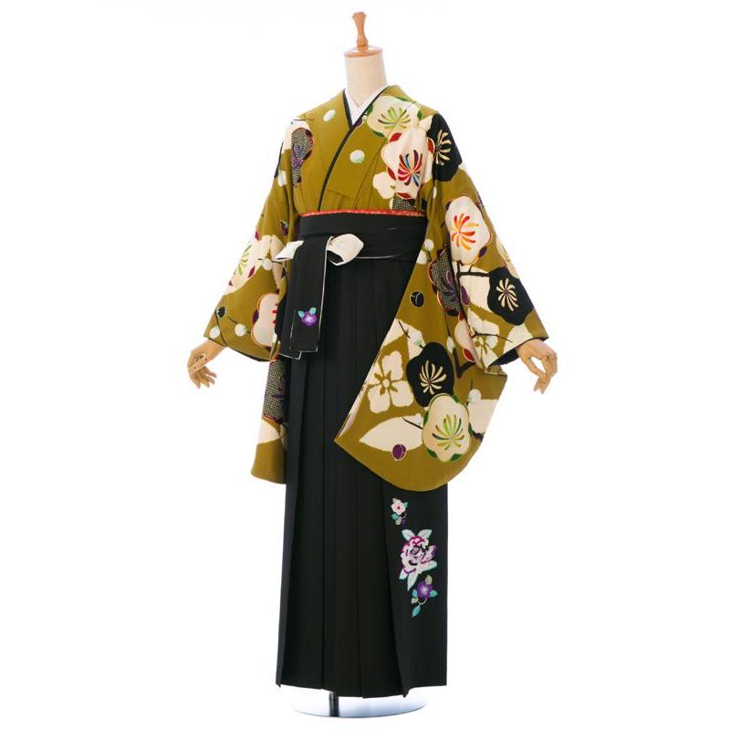 卒業式袴 158〜163cm 玉城ティナ×紅一点(金茶系)|卒業袴レンタル(普通サイズ) HELC08F_HDLC08F (2.5)｜e-kimono-rental