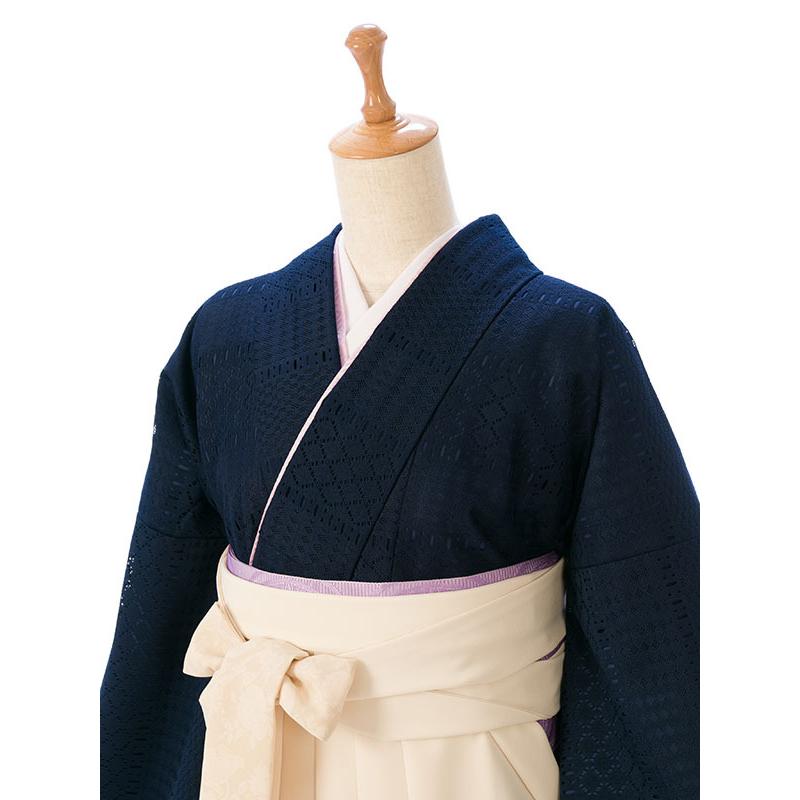 紺 レース地|158〜163cm|レンタル袴|卒業式袴セット(ブルー系)|卒業袴