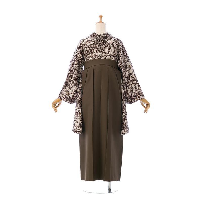 レンタル着物|卒業袴|中村里砂|裄長|163〜168cm|卒業式袴セットレンタル(茶色系)|卒業袴(普通サイズ)HAGD42Aの画像