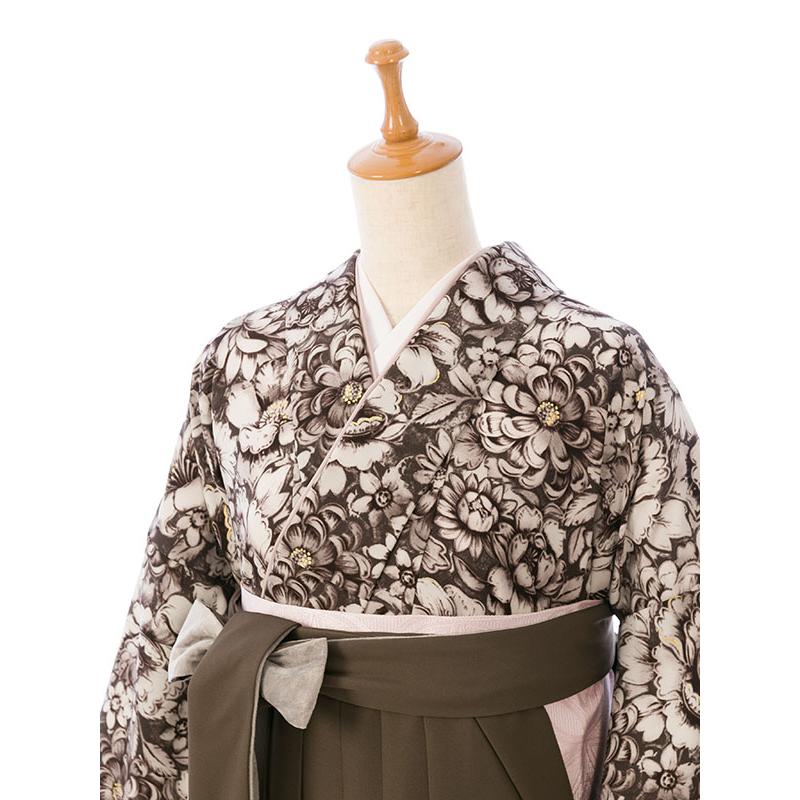 レンタル着物|卒業袴|中村里砂|裄長|163〜168cm|卒業式袴セットレンタル(茶色系)|卒業袴(普通サイズ)HAGD42Aの画像