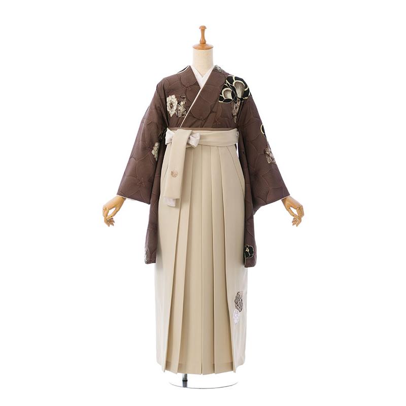 レンタル着物|卒業袴|中村里砂|裄長|163〜168cm|卒業式袴セットレンタル(茶色系)|卒業袴(普通サイズ)HAGD45Aの画像