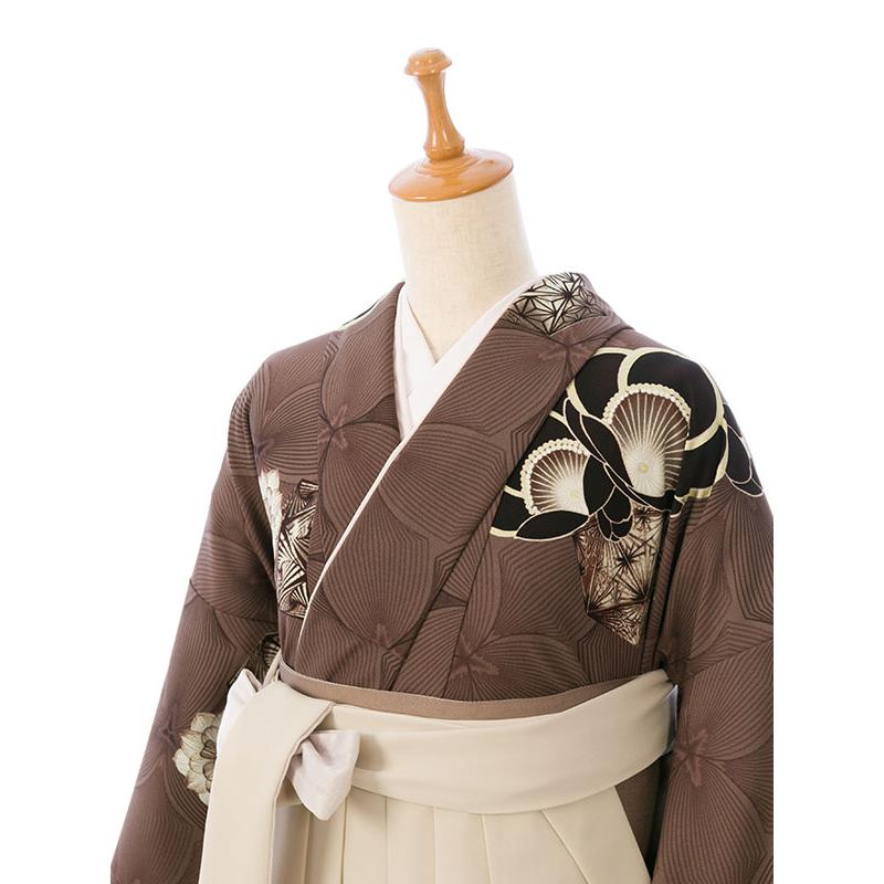 レンタル着物|卒業袴|中村里砂|裄長|163〜168cm|卒業式袴セットレンタル(茶色系)|卒業袴(普通サイズ)HAGD45Aの画像