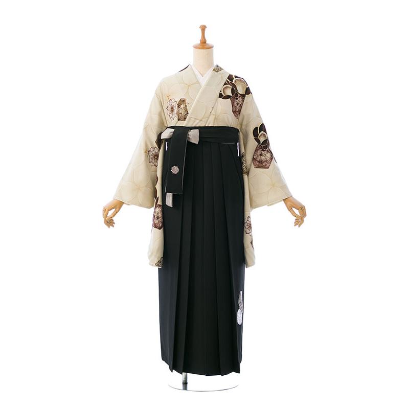 レンタル着物|卒業袴|中村里砂|裄長|163〜168cm|卒業式袴セットレンタル(ベージュ系)|卒業袴(普通サイズ)HAGD46Aの画像