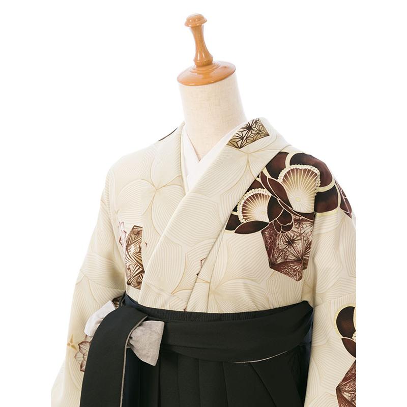 レンタル着物|卒業袴|中村里砂|裄長|163〜168cm|卒業式袴セットレンタル(ベージュ系)|卒業袴(普通サイズ)HAGD46Aの画像