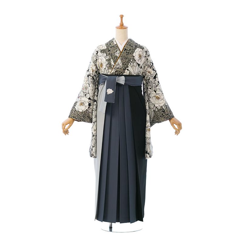 レンタル着物|卒業袴|玉城ティナ|裄長|163〜168cm|卒業式袴セットレンタル(黒系)|卒業袴(普通サイズ)HAGD47Aの画像