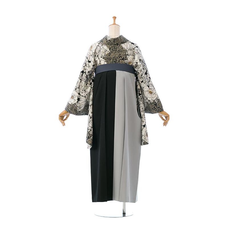 レンタル着物|卒業袴|玉城ティナ|裄長|163〜168cm|卒業式袴セットレンタル(黒系)|卒業袴(普通サイズ)HAGD47Aの画像
