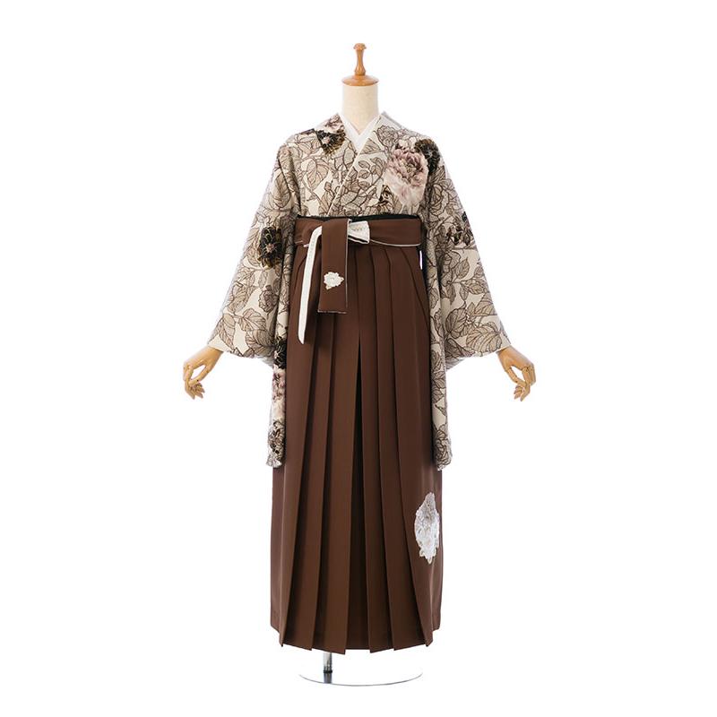 レンタル着物|卒業袴|玉城ティナ|裄長|163〜168cm|卒業式袴セットレンタル(茶色系)|卒業袴(普通サイズ)HAGD51Aの画像