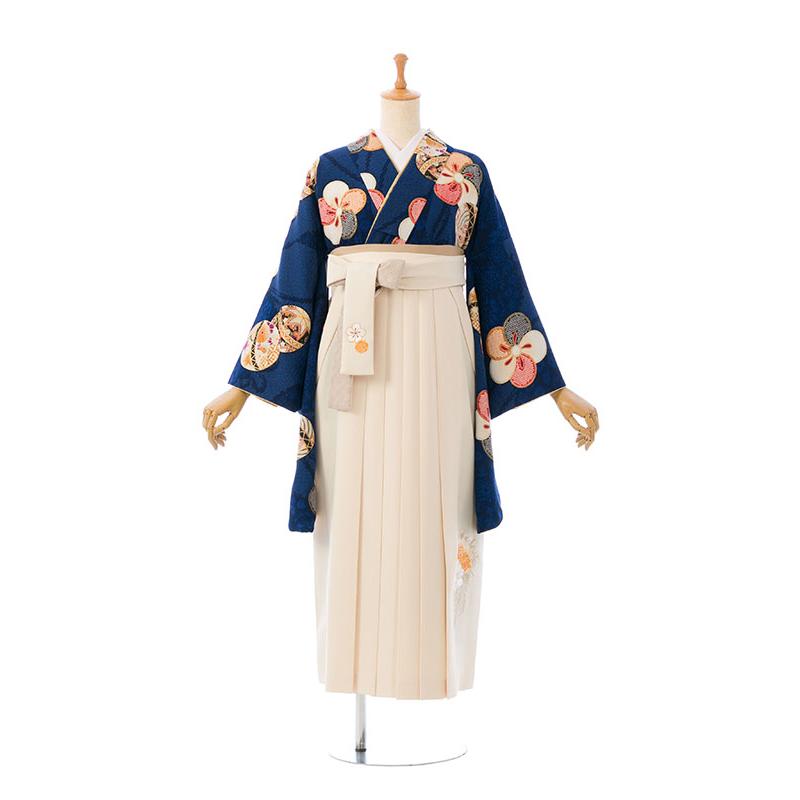 レンタル着物|卒業袴|九重|153〜158cm|卒業式袴セットレンタル(ブルー系)|卒業袴(普通サイズ)HAGD53Aの画像