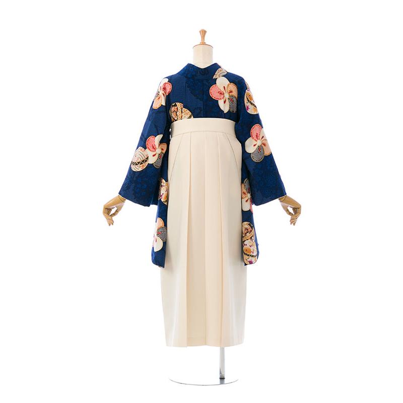 レンタル着物|卒業袴|九重|153〜158cm|卒業式袴セットレンタル(ブルー系)|卒業袴(普通サイズ)HAGD53Aの画像