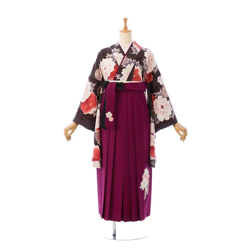 レンタル着物|卒業袴|九重|153〜158cm|卒業式袴セットレンタル(茶色系