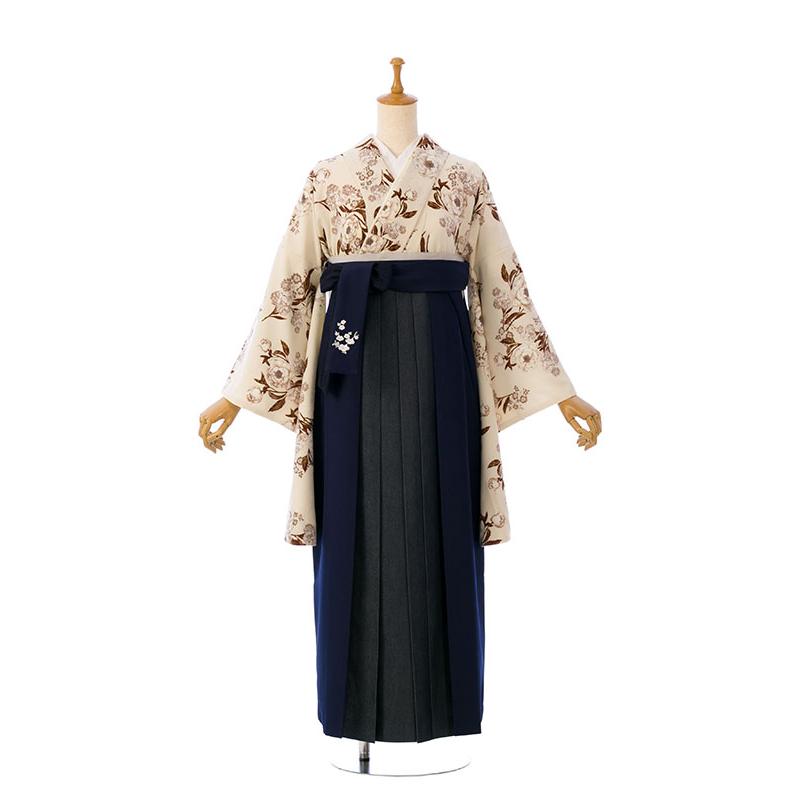 レンタル着物|卒業袴|Heather|158〜162cm|卒業式袴セットレンタル(白系)|卒業袴(普通サイズ)HELD95A_HDLD95Aの画像