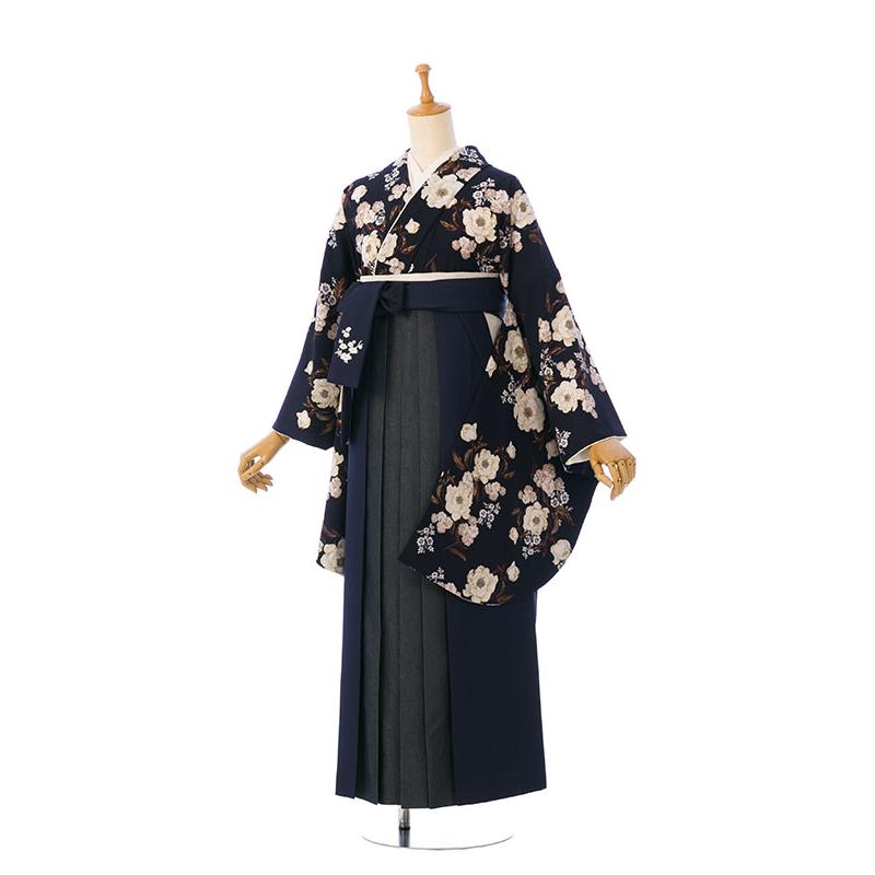 レンタル着物|卒業袴|Heather|153〜157cm|卒業式袴セットレンタル(紺系
