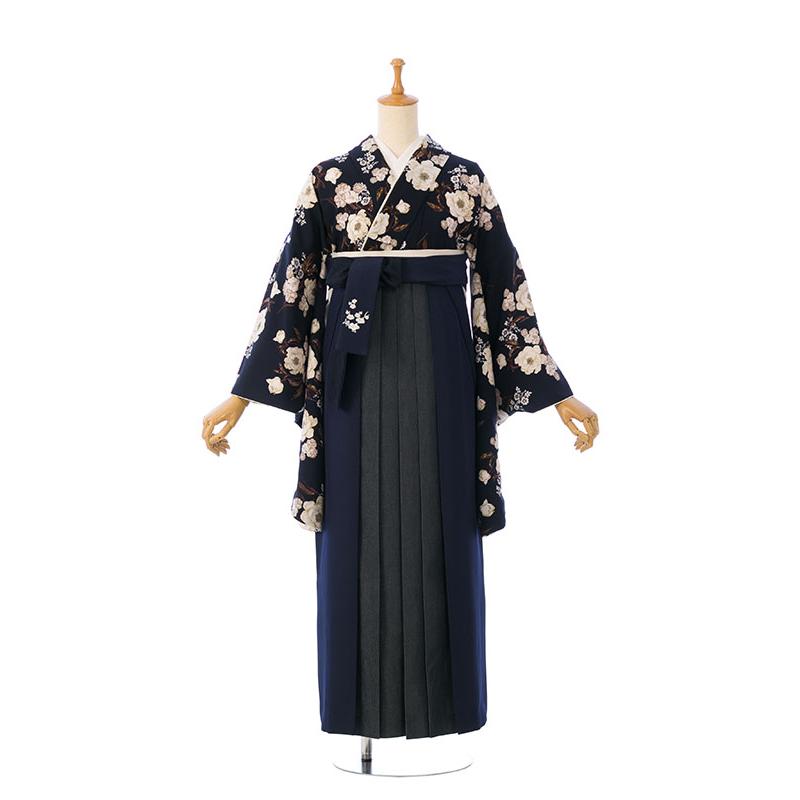 レンタル着物|卒業袴|Heather|153〜157cm|卒業式袴セットレンタル(紺系
