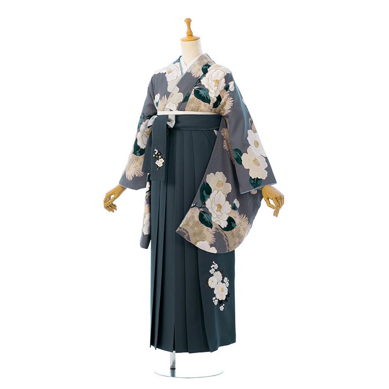 レンタル着物|卒業袴|九重|158〜163cm|卒業式袴セットレンタル(グレー