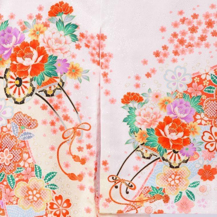 5n85 花車 まり 季節の花〔産着レンタル〕着物レンタル 祝着レンタル〔お宮参り〕簡単着せ方マニュアル 産着 赤ちゃん 着物 女の子用 |  | 01