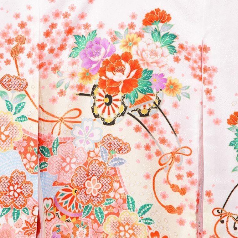 5n85 花車 まり 季節の花〔産着レンタル〕着物レンタル 祝着レンタル〔お宮参り〕簡単着せ方マニュアル 産着 赤ちゃん 着物 女の子用 |  | 02