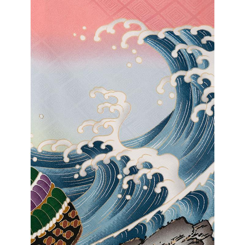 七五三 着物 3歳 753 3歳｜飛翔鷹 羽織：ピンク地 着物：水色地 袴