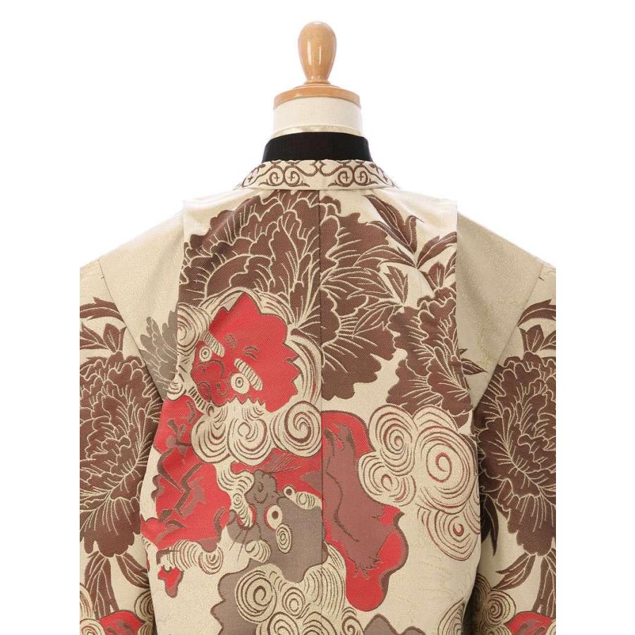 おりびと｜唐獅子牡丹柄の七五三着物レンタルフルセット（ベージュ系