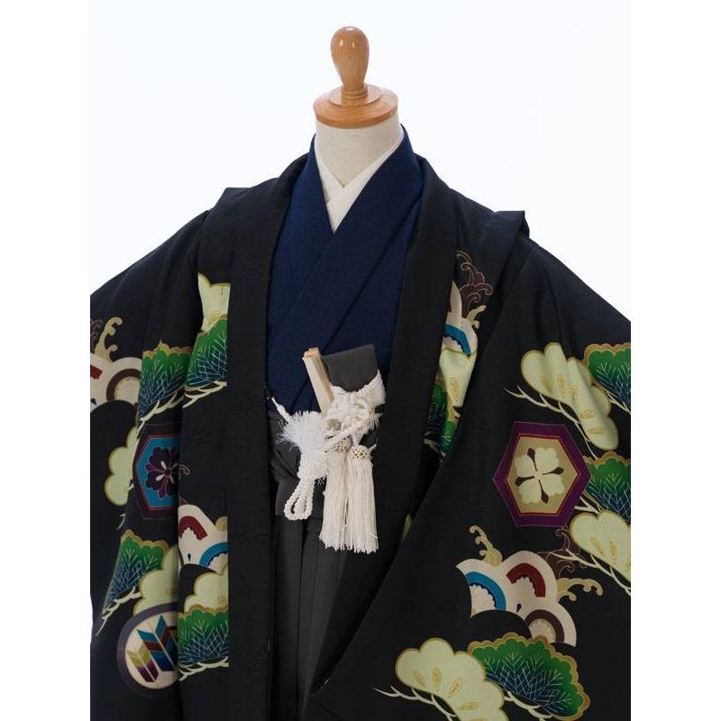 人気ブランド 5歳｜鷹柄の七五三着物レンタルフルセット（ブラック系