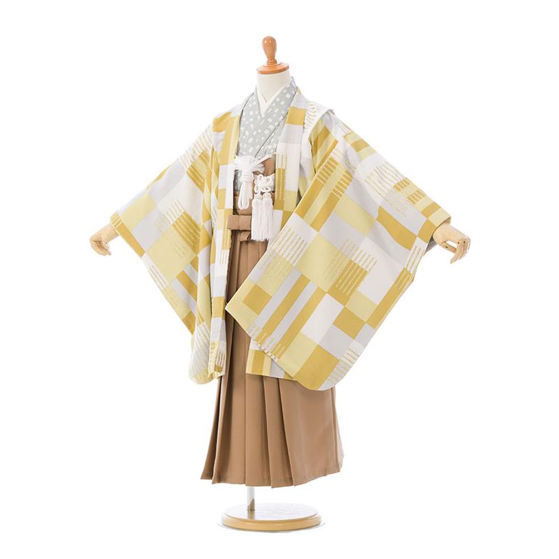 5歳七五三セット(黄) レンタル着物|110〜120cm|5歳男|七五三着物レンタルフルセット