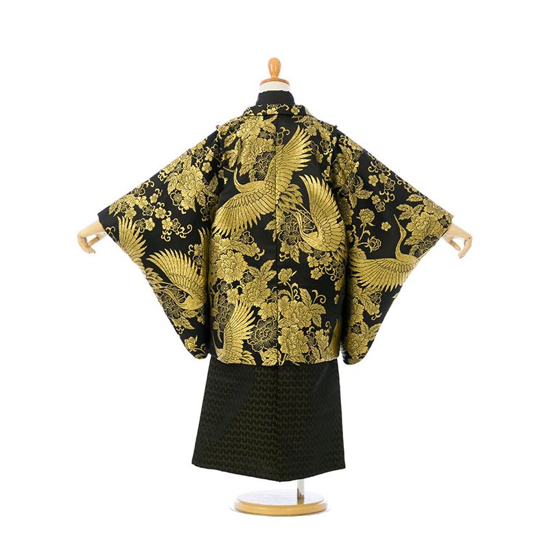 レンタル着物|110〜120cm|5歳男|七五三着物レンタルフルセット(黒×金系