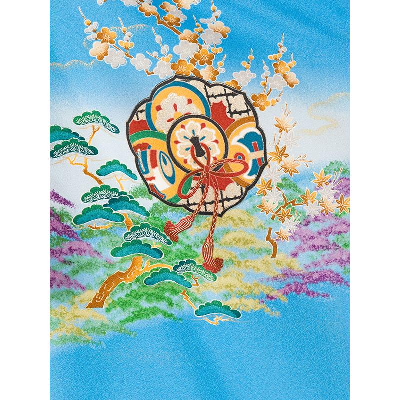 着物　5歳　鷹柄の七五三着物レンタルフルセット(ブルー系 )|男の子(五歳) 5-642 |  | 04