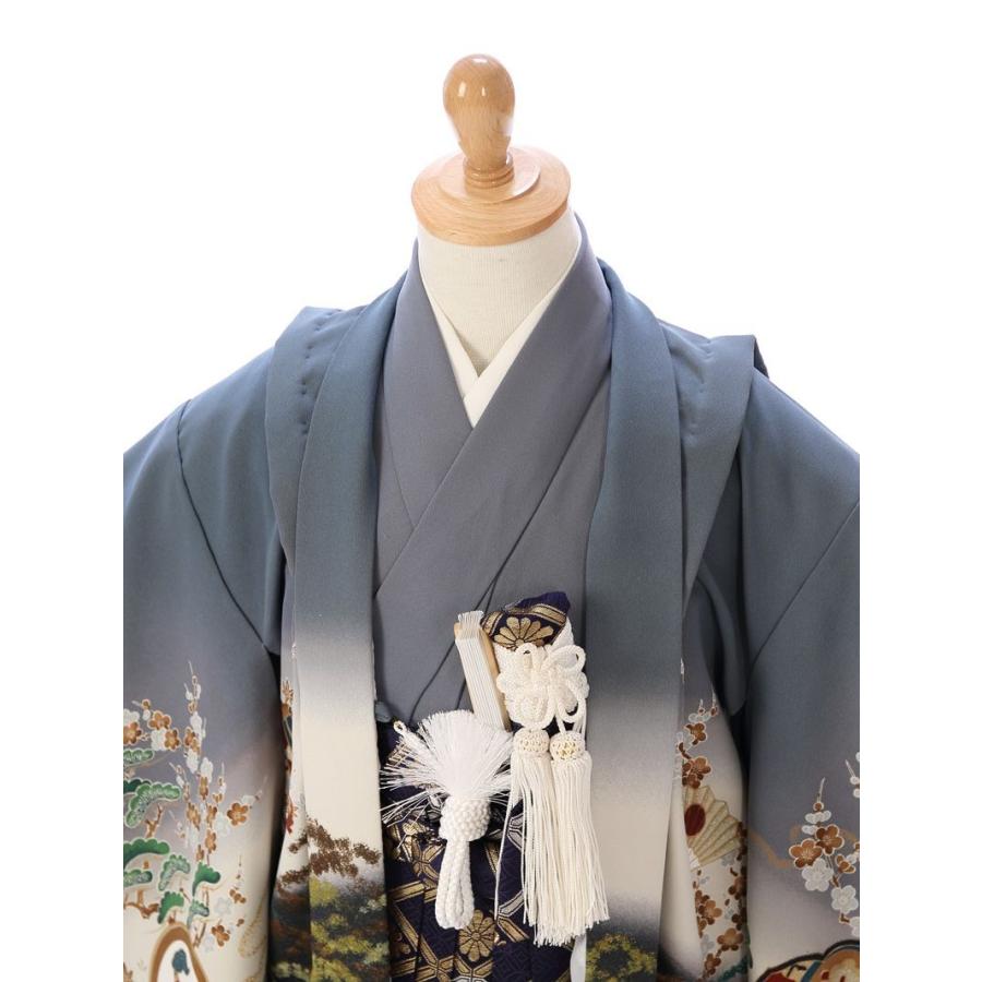着物 5歳 鷹柄の七五三着物レンタルフルセット(グレー系 )|男の子(五歳