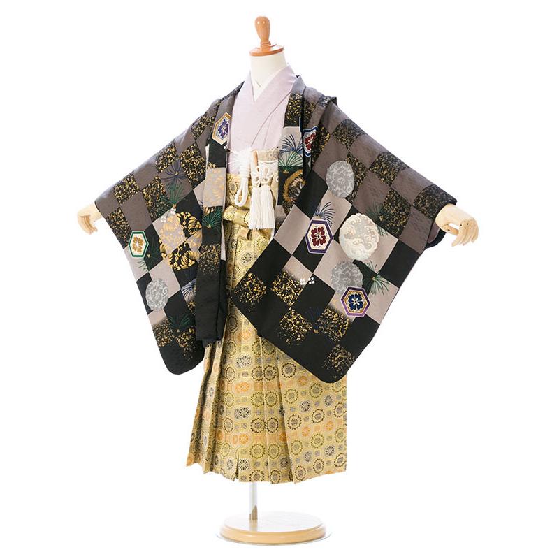 5歳男の子 龍兜柄の七五三着物レンタルフルセット（グリーン系