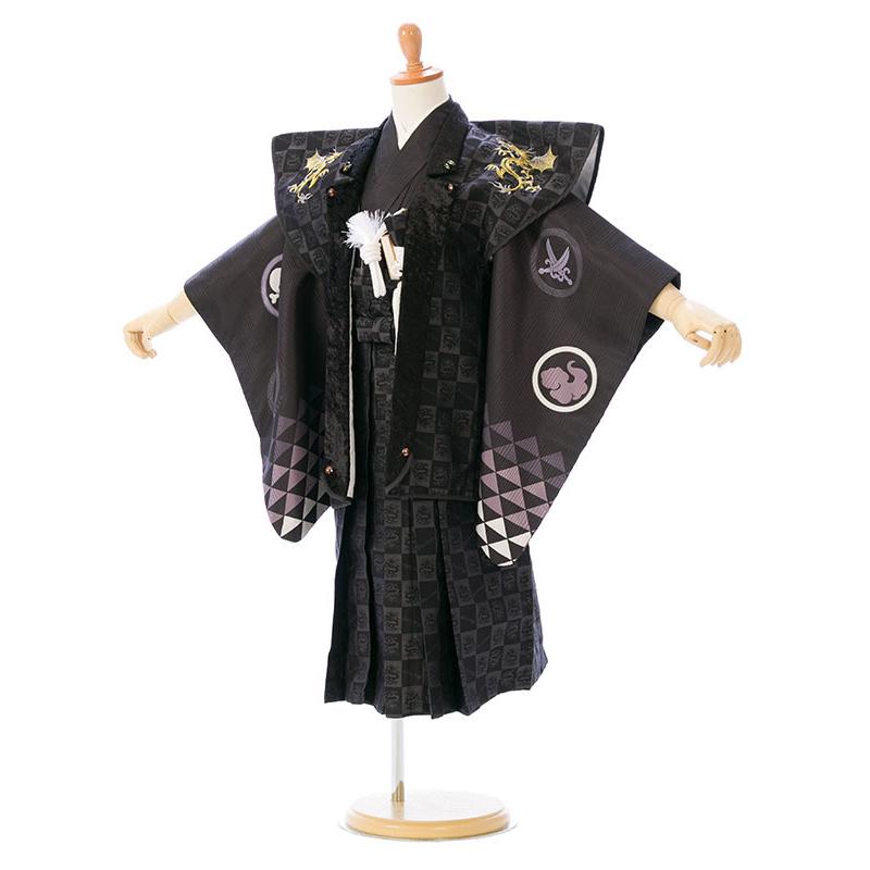 ミニ5歳 陣羽織｜七五三着物レンタルフルセット（ブラック系