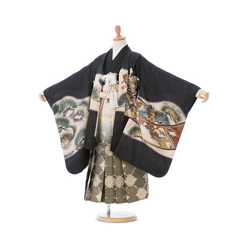 兜 絵巻 松 七五三 5歳着物レンタル 着物 貸衣装 送料無料 5才 袴