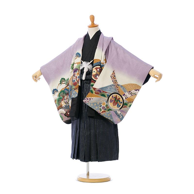 レンタル着物|105〜115cm|5歳男|七五三着物レンタルフルセット(紫系