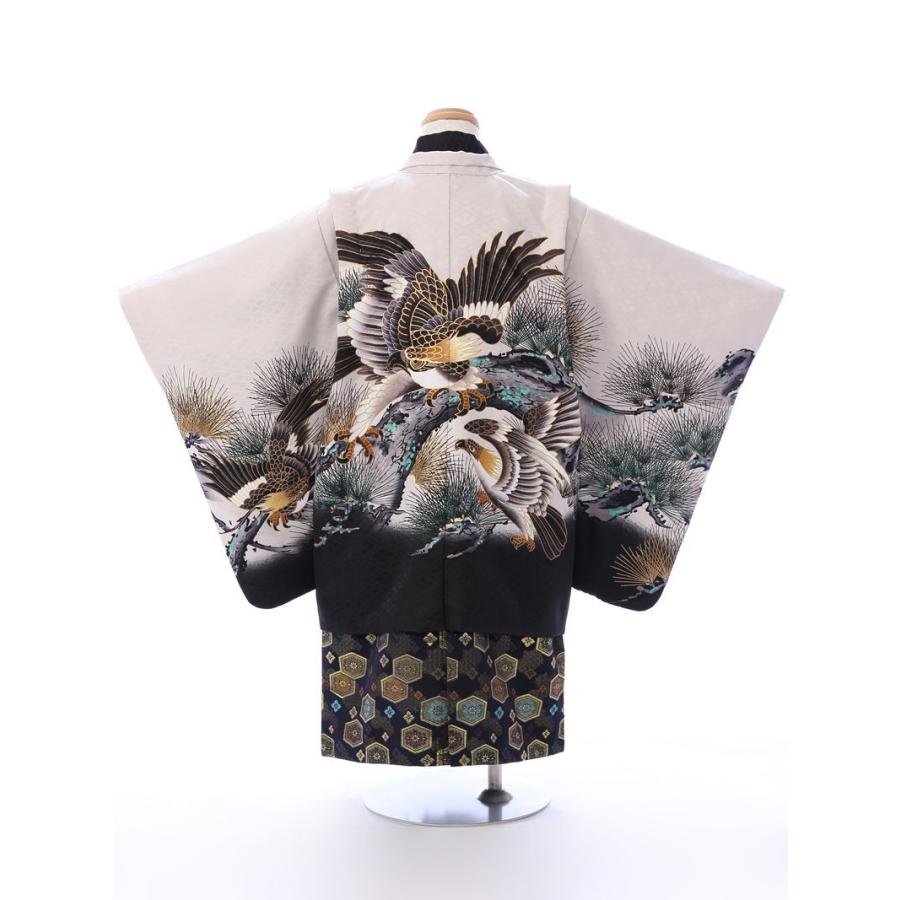 七五三 着物 男の子 5歳 ブランド 羽織袴セット 華徒然 「黒 束ね熨斗