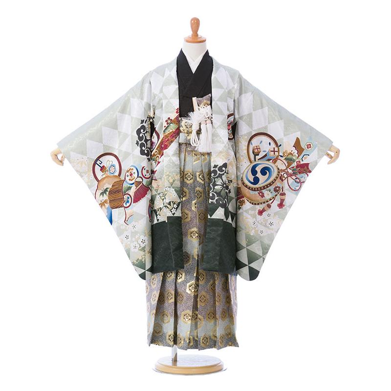 6歳〜8歳|120〜130cm|ジュニア着物レンタルフルセット(グリーン系