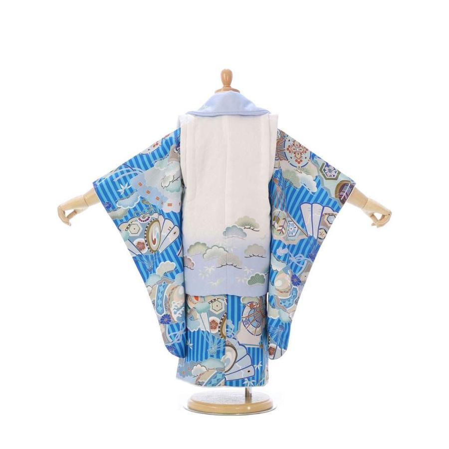 3歳　被布セット｜鷹柄の被布着物セットレンタル（ブルー系）｜男の子（三歳　被布）｜e-kimono-rental｜02