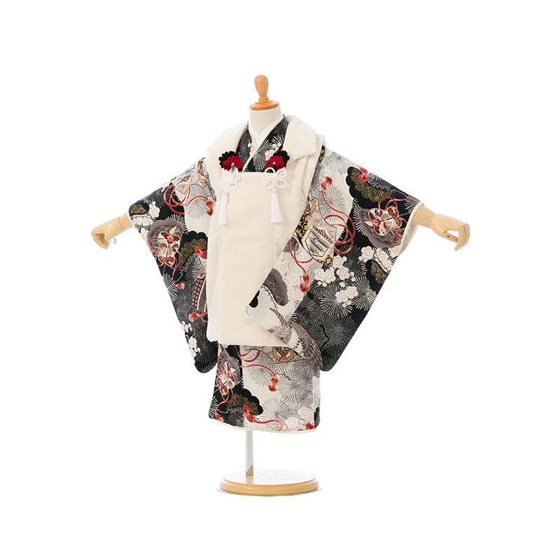 華徒然|着物レンタル|被布セット|90〜100cm|七五三 着物 3歳 男|被布