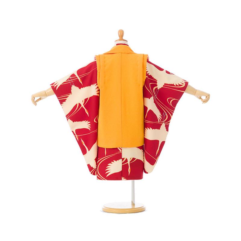 被布セット|90〜100cm|七五三着物3歳|女の子(被布)フルセット(赤系