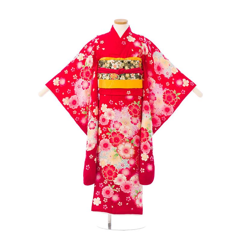 レンタル着物|7歳女の子|110〜123cm|七五三着物レンタルフルセット(赤