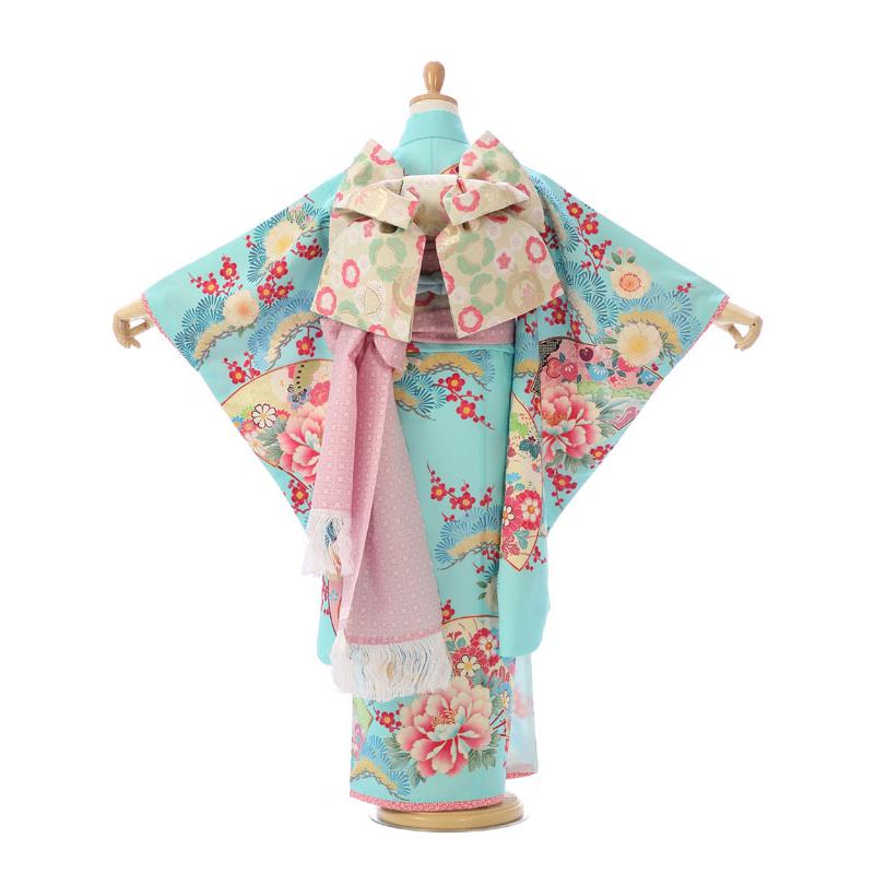 乙葉|七五三着物レンタルフルセット(水色系)|女の子(七歳) E-7-194 : e