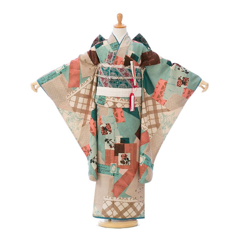 モダンアンテナ|115〜125cm|七五三着物レンタルフルセット(ベージュ系 