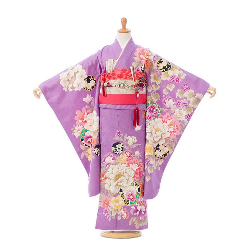 上質|絵羽|日本製|115〜125cm|七五三着物レンタルフルセット(紫系