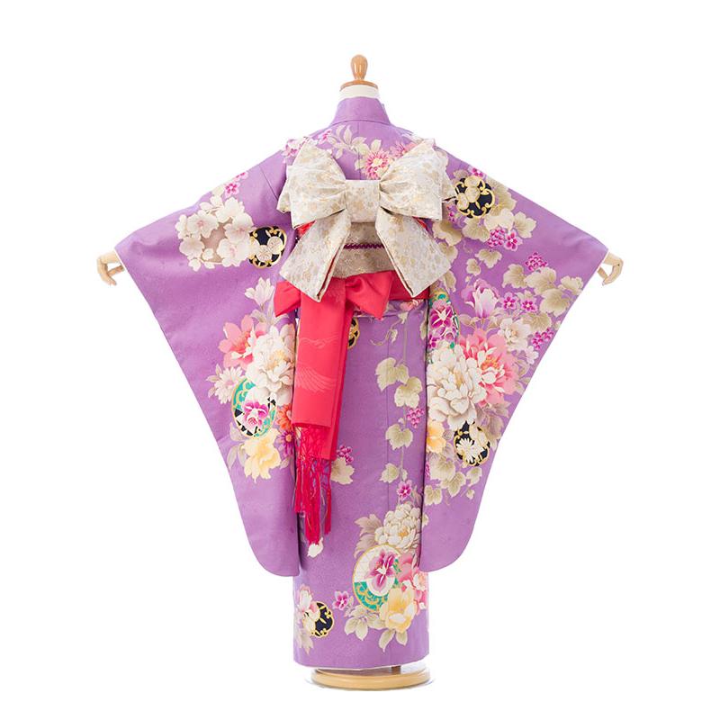 上質|絵羽|日本製|115〜125cm|七五三着物レンタルフルセット(紫系