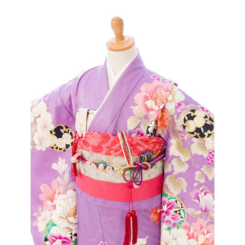 上質|絵羽|日本製|115〜125cm|七五三着物レンタルフルセット(紫系