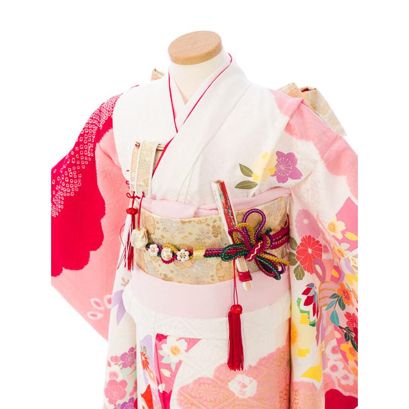 京友禅|高級正絹|115〜125cm|七五三着物レンタルフルセット(白系
