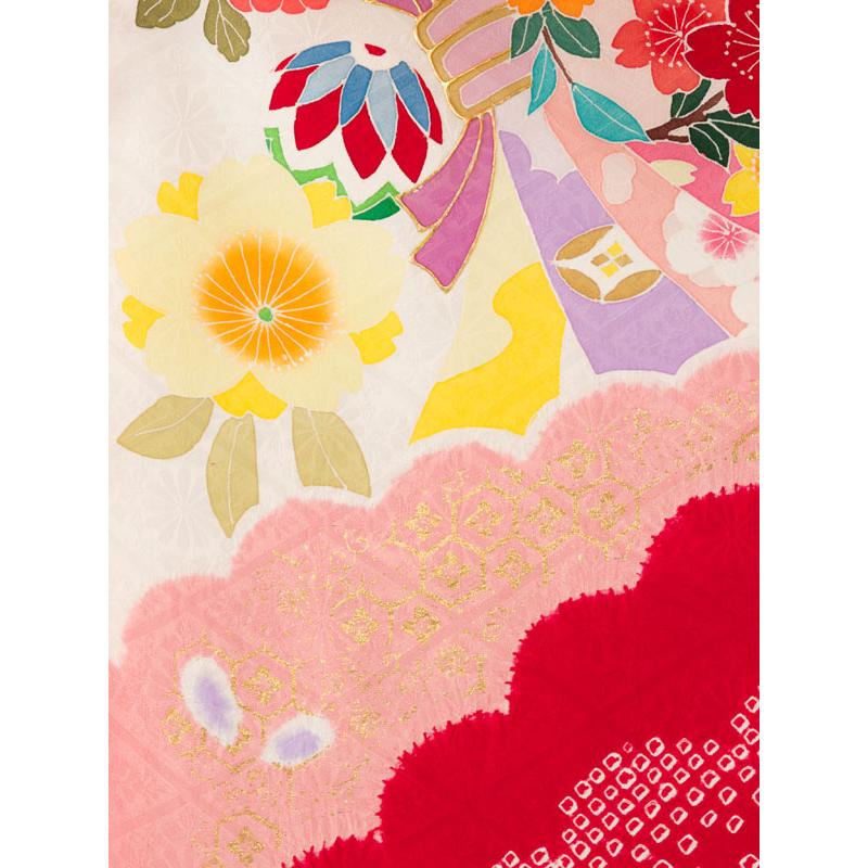 京友禅|高級正絹|115〜125cm|七五三着物レンタルフルセット(白系