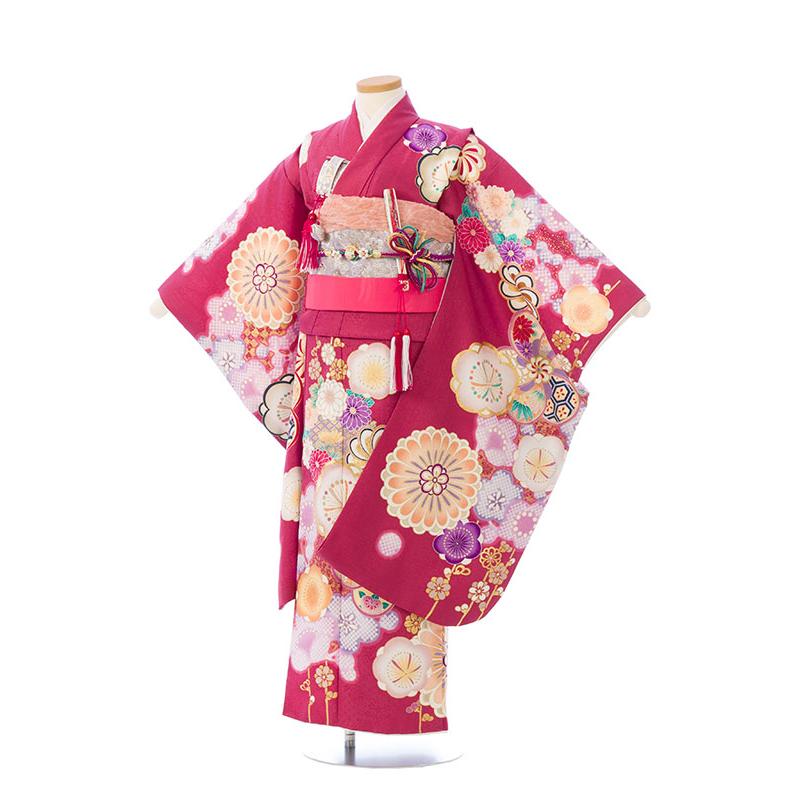 上質|日本製|115〜125cm|七五三着物レンタルフルセット(赤系)|女の子