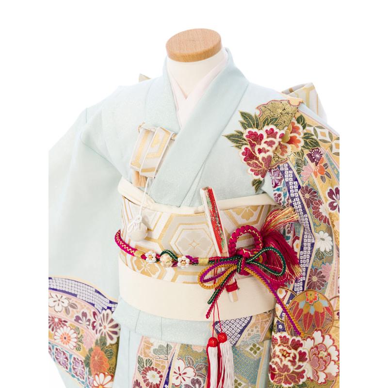 特選正絹|友禅|115〜125cm|七五三着物レンタルフルセット(水色系