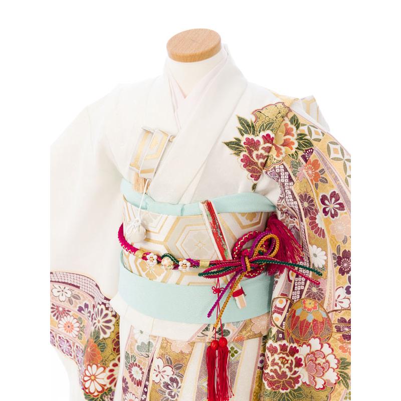 特選正絹|友禅|115〜125cm|七五三着物レンタルフルセット(白系)|女の子(七歳) HAP7308_3