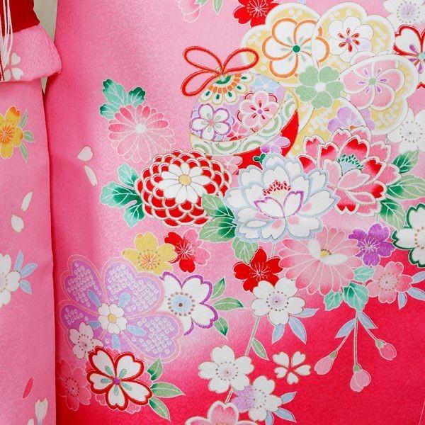 7-856 ブランド 陽気な天使 ピンク地 桜菊と鞠 七五三 7歳 7-856 ブランド 陽気な天使 ピンク地 桜菊と鞠 七五三 7歳