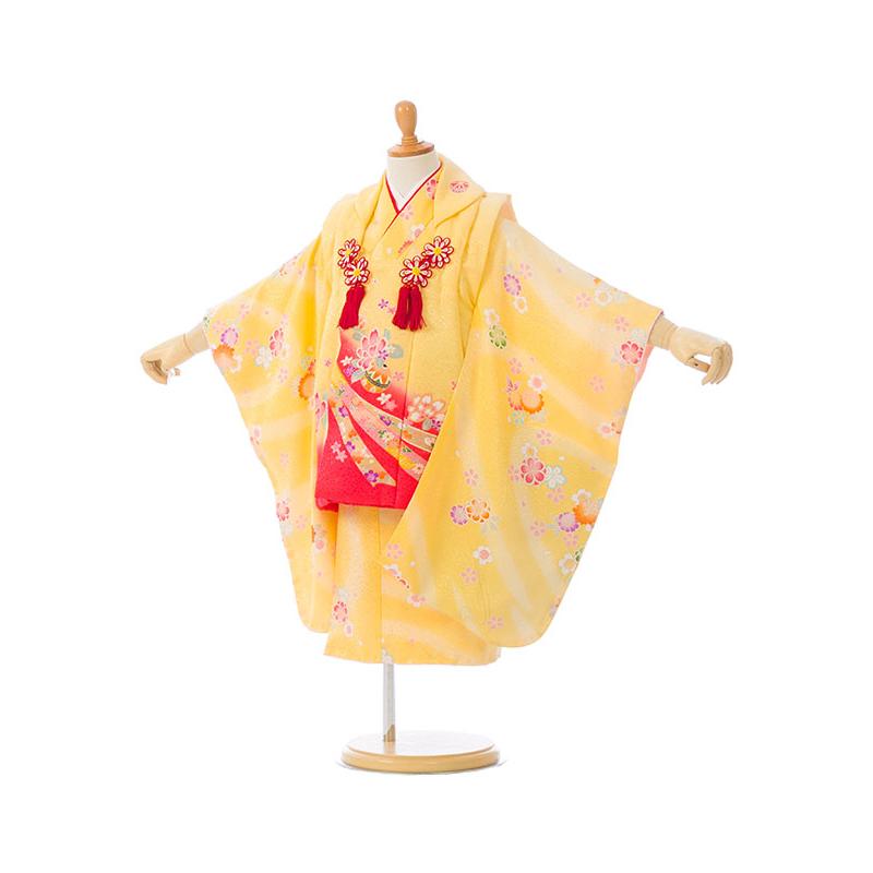 被布セット|陽気な天使|90〜100cm|七五三着物3歳|女の子(被布)フル