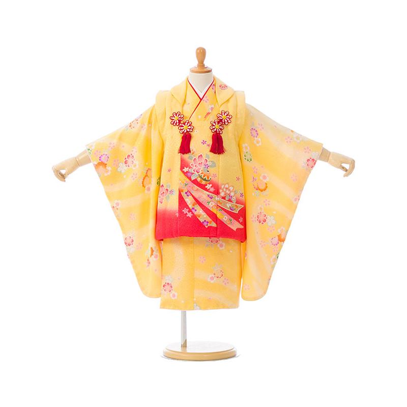 被布セット|陽気な天使|90〜100cm|七五三着物3歳|女の子(被布)フル